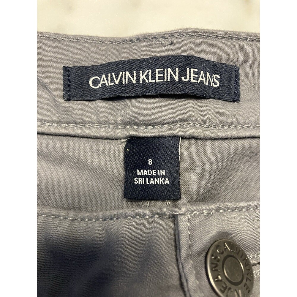 Calvin Klein Jeans Womens 8 Ankle Skinny Stretch Gray Low Rise Medium Wash - Picture 2 of 8